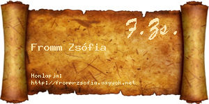 Fromm Zsófia névjegykártya