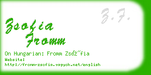zsofia fromm business card